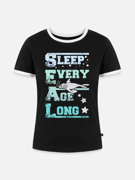 Sleep every age long seals - Frauen Kontrast-T-Shirt - Schwarz/Weiß
