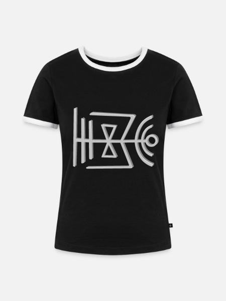 Wikinger Symbol - Frauen Kontrast-T-Shirt - Schwarz/Weiß