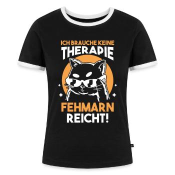 Ostsee Fehmarn - Frauen Kontrast-T-Shirt - Schwarz/Weiß - Vorne - Selfina (174cm)