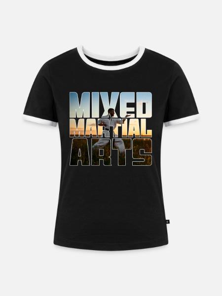 Kampfsport - Frauen Kontrast-T-Shirt - Schwarz/Weiß