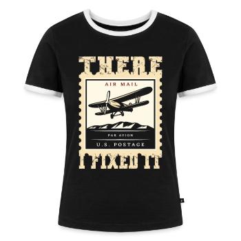 Dort Habe Ich Es Behoben - Frauen Kontrast-T-Shirt - Schwarz/Weiß - Vorne - Selfina (174cm)