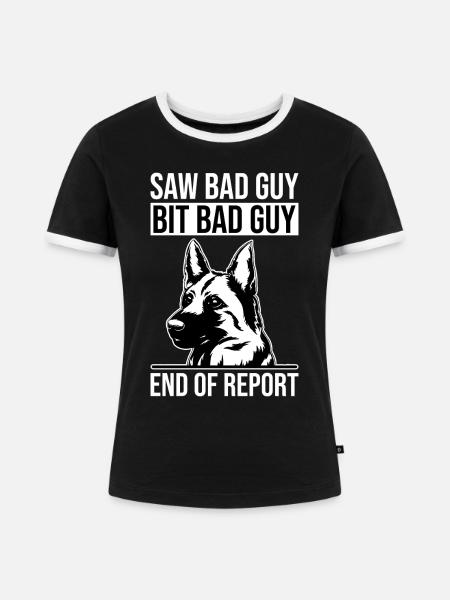 Polizeibeamter Polizeihund - Frauen Kontrast-T-Shirt - Schwarz/Weiß