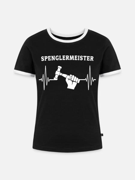 Spengler Beruf Bauspengler - Frauen Kontrast-T-Shirt - Schwarz/Weiß