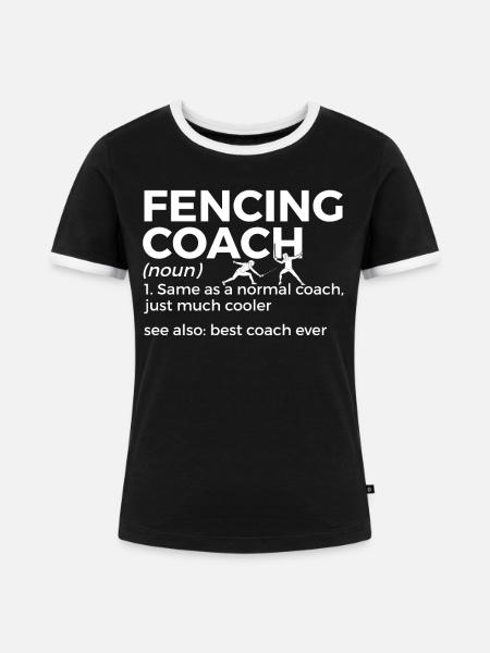 Fechten Degen Fechtduell Geschenkidee - Frauen Kontrast-T-Shirt - Schwarz/Weiß