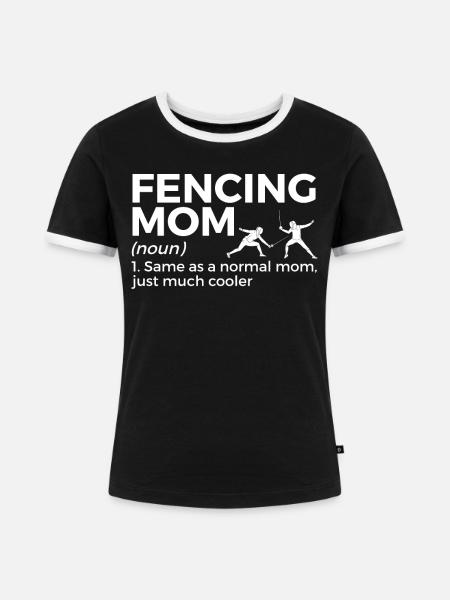 Fechten Degen Fechtduell Geschenkidee - Frauen Kontrast-T-Shirt - Schwarz/Weiß