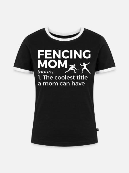 Fechten Degen Fechtduell Geschenkidee - Frauen Kontrast-T-Shirt - Schwarz/Weiß