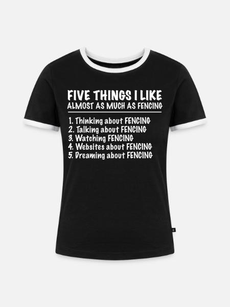 Fechten Degen Fechtduell Geschenkidee - Frauen Kontrast-T-Shirt - Schwarz/Weiß