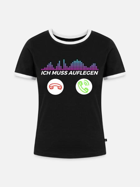 DJ Auftritt Auflegen - Frauen Kontrast-T-Shirt - Schwarz/Weiß
