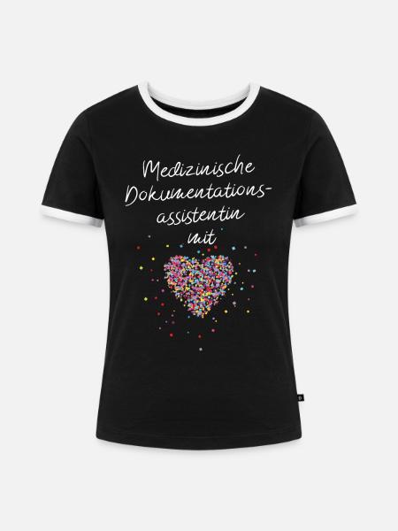 Medizinische Dokumentationsassistentin mit Herz - Frauen Kontrast-T-Shirt - Schwarz/Weiß