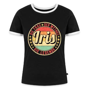 Iris Die Frau Der Mythos Die Legende - Frauen Kontrast-T-Shirt - Schwarz/Weiß - Vorne - Selfina (174cm)