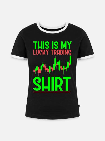Trading Glück Börse - Frauen Kontrast-T-Shirt - Schwarz/Weiß