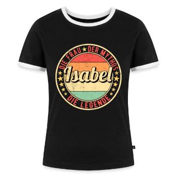 Isabel Die Frau Der Mythos Die Legende - Frauen Kontrast-T-Shirt - Schwarz/Weiß - Vorne - Selfina (174cm)