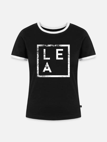 Lea Minimalismus - Frauen Kontrast-T-Shirt - Schwarz/Weiß