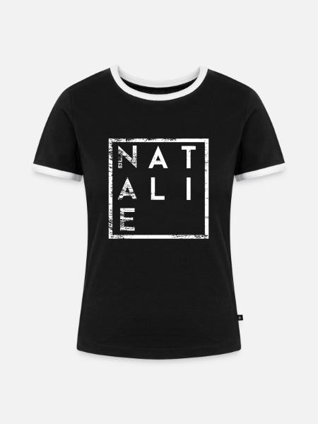 Natalie Minimalismus - Frauen Kontrast-T-Shirt - Schwarz/Weiß