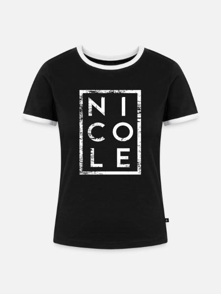 Nicole Minimalismus - Frauen Kontrast-T-Shirt - Schwarz/Weiß