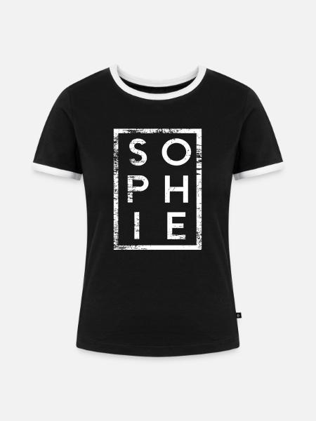 Sophie Minimalismus - Frauen Kontrast-T-Shirt - Schwarz/Weiß