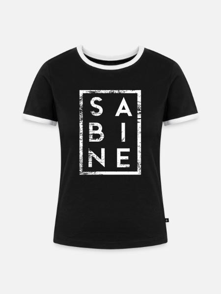 Sabine Minimalismus - Frauen Kontrast-T-Shirt - Schwarz/Weiß