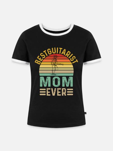 BEST GUITARIST MOM EVER - Frauen Kontrast-T-Shirt - Schwarz/Weiß