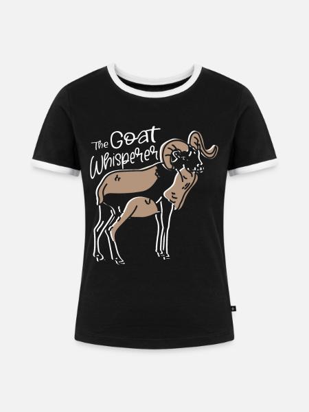 Ziegenflüsterer Nutztier Ziegenzüchter Vieh - Frauen Kontrast-T-Shirt - Schwarz/Weiß