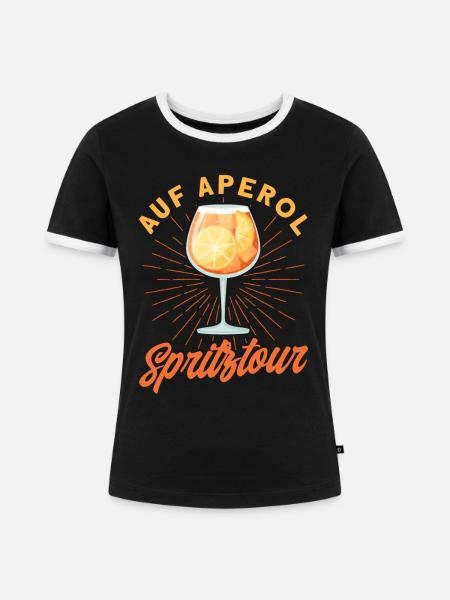 Longdrink - Frauen Kontrast-T-Shirt - Schwarz/Weiß