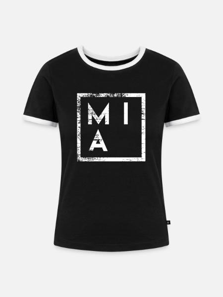 Mia Minimalismus - Frauen Kontrast-T-Shirt - Schwarz/Weiß