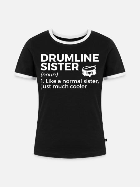 Drumline Trommeln Geschenk - Frauen Kontrast-T-Shirt - Schwarz/Weiß
