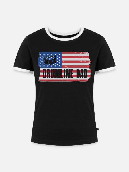 Drumline Trommeln Geschenk - Frauen Kontrast-T-Shirt - Schwarz/Weiß