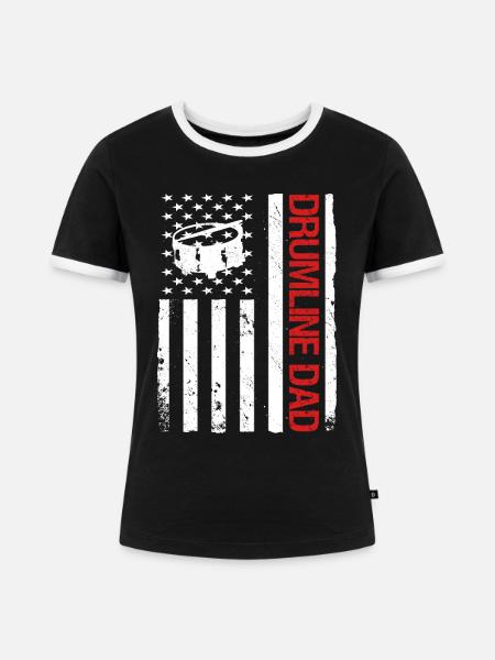 Drumline Trommeln Geschenk - Frauen Kontrast-T-Shirt - Schwarz/Weiß