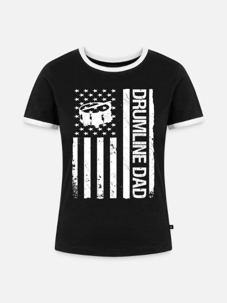 Drumline Trommeln Geschenk - Frauen Kontrast-T-Shirt - Schwarz/Weiß