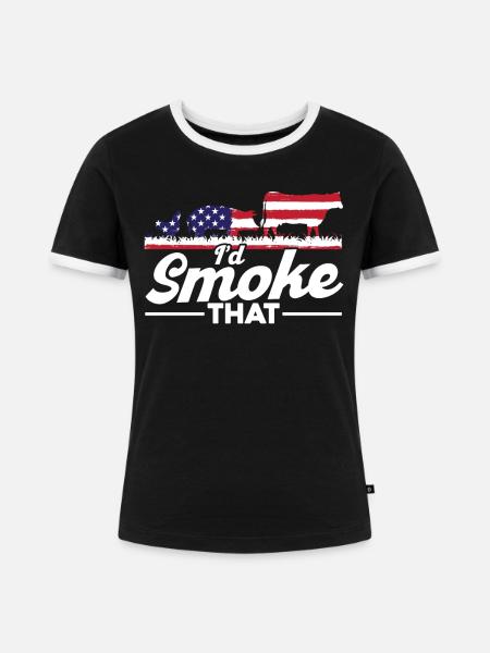 Id Smoke That - Frauen Kontrast-T-Shirt - Schwarz/Weiß