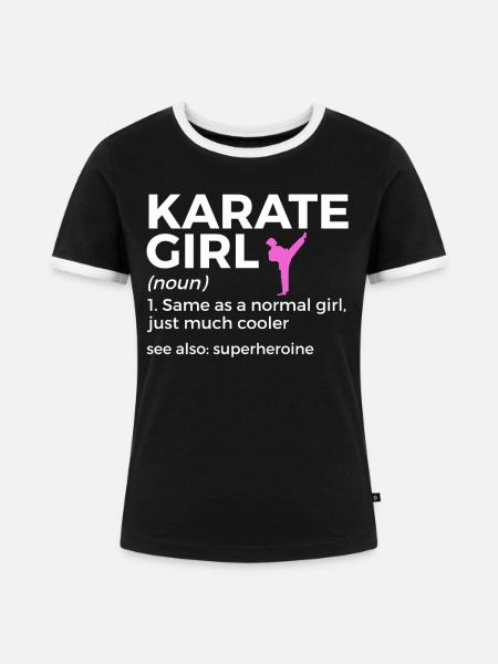 Karate - Frauen Kontrast-T-Shirt - Schwarz/Weiß