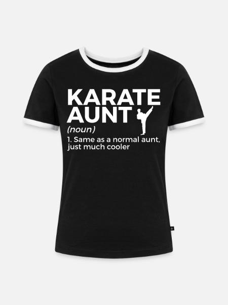 Karate - Frauen Kontrast-T-Shirt - Schwarz/Weiß
