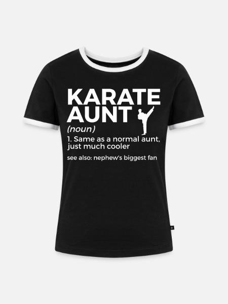 Karate - Frauen Kontrast-T-Shirt - Schwarz/Weiß