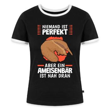 Ameisenbären sind perfekt Ameisenbär - Frauen Kontrast-T-Shirt - Schwarz/Weiß - Vorne - Selfina (174cm)