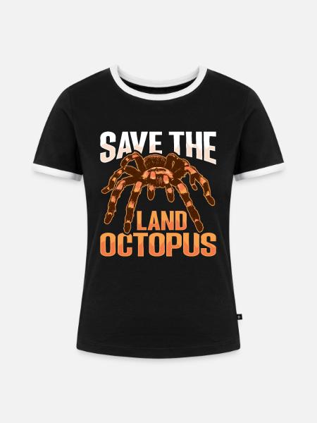 Vogelspinnen Terrarium Tarantel - Frauen Kontrast-T-Shirt - Schwarz/Weiß