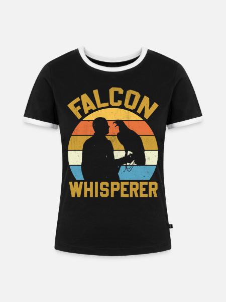 Falcon Whisperer Falconry - Frauen Kontrast-T-Shirt - Schwarz/Weiß