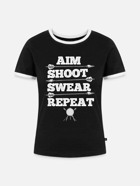 Bogenschießen Archery - Frauen Kontrast-T-Shirt - Schwarz/Weiß