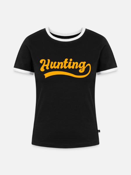 Jagd - Frauen Kontrast-T-Shirt - Schwarz/Weiß