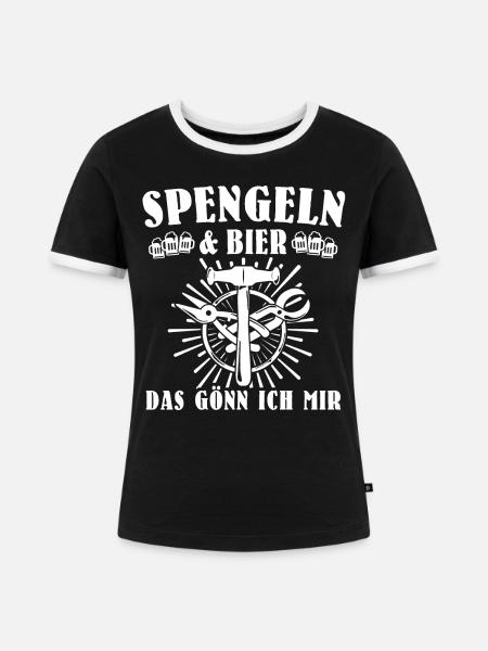 Spengler Beruf Bauspengler Sprüche - Frauen Kontrast-T-Shirt - Schwarz/Weiß