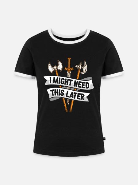Larp Rpg Rollenspiel Design Larper - Frauen Kontrast-T-Shirt - Schwarz/Weiß