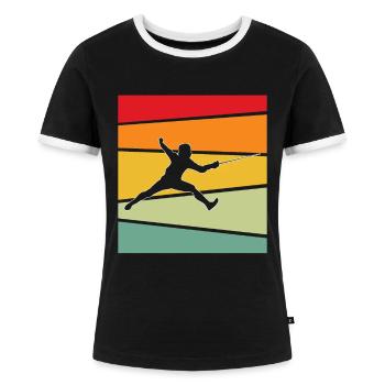 Fechten Retro - Frauen Kontrast-T-Shirt - Schwarz/Weiß - Vorne - Selfina (174cm)