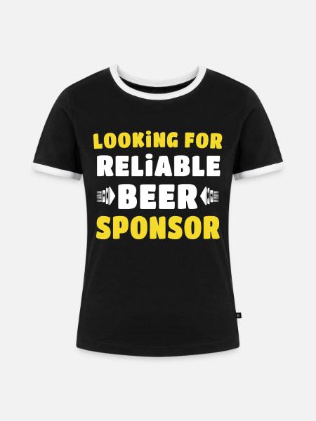 Bier Sponsor Trinksprüche Biertrinker - Frauen Kontrast-T-Shirt - Schwarz/Weiß