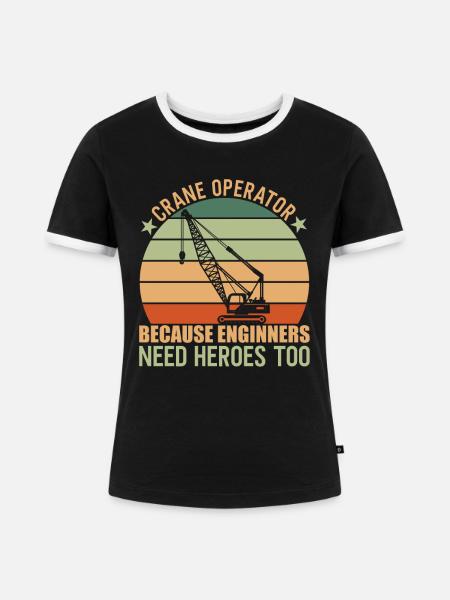 Crane Operator Kranführer - Frauen Kontrast-T-Shirt - Schwarz/Weiß