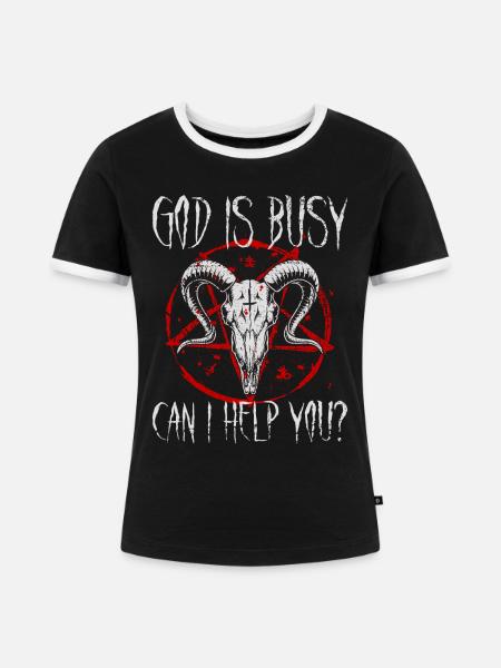 Satanist Baphomet Satanismus - Frauen Kontrast-T-Shirt - Schwarz/Weiß