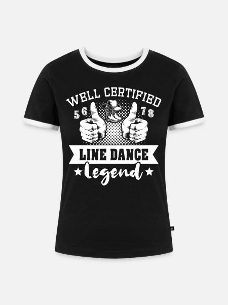Line Dancing Line Dance - Frauen Kontrast-T-Shirt - Schwarz/Weiß