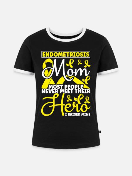 Endometriose - Frauen Kontrast-T-Shirt - Schwarz/Weiß