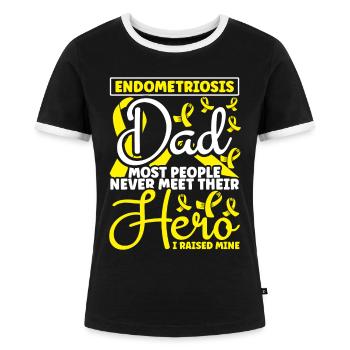 Endometriose - Frauen Kontrast-T-Shirt - Schwarz/Weiß - Vorne - Selfina (174cm)