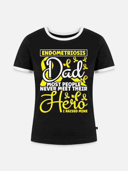 Endometriose - Frauen Kontrast-T-Shirt - Schwarz/Weiß