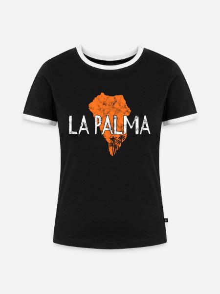 La palma - Frauen Kontrast-T-Shirt - Schwarz/Weiß