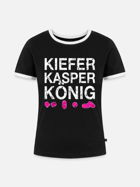 Techno party feiern Spruch - Frauen Kontrast-T-Shirt - Schwarz/Weiß